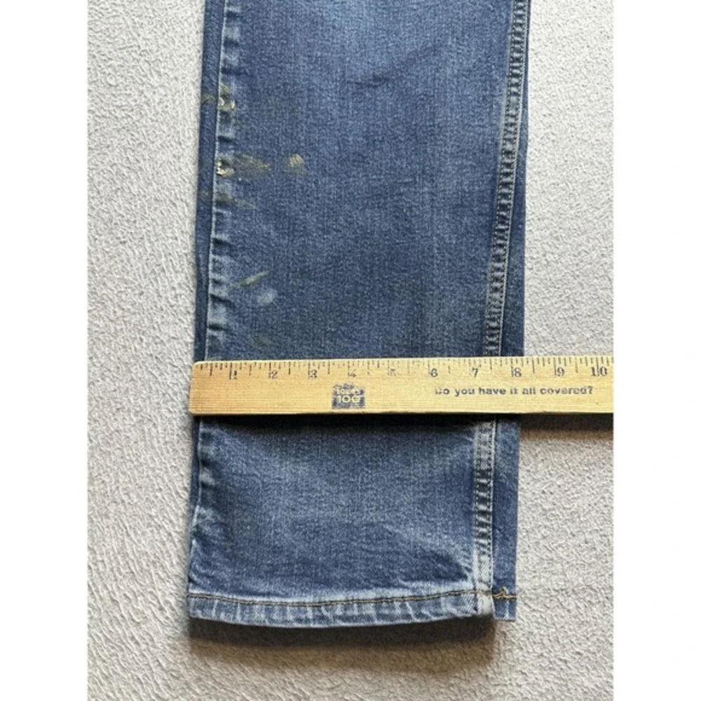 Levis 505 Jeans Mens 40x32 (38x29) Medium Blue Straight Leg Denim Distressed‎